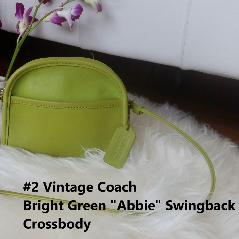 Vintage Coach Bright Green Leather “Abbie”